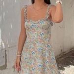 ZARA  Mini Floral Ruffle Strap Sweetheart Neckline Colorful Dress SZ L Photo 4