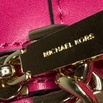 Michael Kors Ginny Hot Pink Leather "Love" Studded Medium Crossbody Camera Bag Photo 4