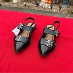 Wild Fable Size 8 Peyton Double Buckle black Slingback Flats by  Photo 2