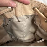 Talbots Pebbled Leather bucket Bag Purse Tan Photo 4