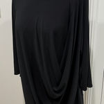 Alfani  Black Drapey‎ Blouse Minimalist Dressy Classic Career Photo 0