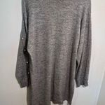 ZARA  Tunic Sweater Heather Gray Pearl Button Sleeves Photo 7