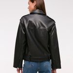 Abercrombie & Fitch  Black Leather Jacket Photo 2