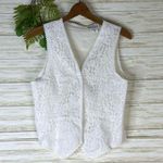 Vintage Made in USA Cottagecore White Lace Sheer Vest Size M Photo 0