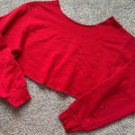 red cropped off the shoulder sweatshirt Size M Photo 0