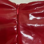 Bear Dance Red Faux Leather Slim Mini Skirt Photo 6