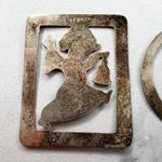 Vintage Aplaca Silver Dancing Women Pendant or Concho Set of 2 Photo 6