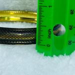 Bangle Bracelet Gold Brass Black Colors Textured Metal Slip on Photo 5