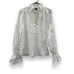 The Kooples  White Blouse With Broderie Anglaise Long Sleeve Top Sz‎ 2 (M) NEW Photo 2