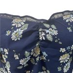 Max Studio Blue Floral Ruffled Trim Cinched Bottom Sleeveless Crop Top Sz L Photo 6