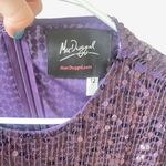Mac Duggal New  Sequined High Neck Long Sleeve Draped Purple Maxi Dress Gown 12 Photo 3