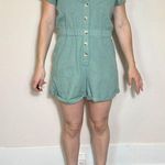 Show Me Your Mumu  Cannon Romper Mint Denim Size Medium NWT! Photo 2