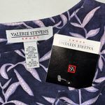 Valerie Stevens Sport NWT Sz 14 Purple Floral Print Silk/Linen Blend Shift Dress Photo 2
