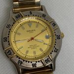 Vintage Gruen sport since 1874 date watch gold tone 37mm rotating bezel running Photo 3