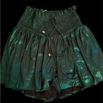 Entro  Shiny Green Mini Skirt/short S Photo 1