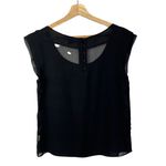 American Eagle  AEO Y2K Black Layered Short Sleeve Blouse M Photo 5