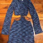 Divided H&M Blue Marled FINE Knit Cut Out Waist And Tie Back Dress XXS Photo 8