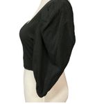 Cotton On Square Neck Puff Sleeve Smocked Back Cropped Top Size S Black NWT Photo 3