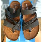Mountain Sole  Womens Leather Footbed Sandals Black size 7 Photo 2