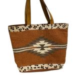 Panache Aztec Tote Bag Purse Wool Large Multicolor Rust Handwoven 19.5in x 16in Orange Photo 0