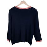 Finity Black Coral Pink Trim Rayon Nylon Knit Cardigan Sweater Women's Size XL Photo 1