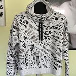 Calvin Klein Performance Light Gray and Black Animal Print High Neck Sweatshirt Photo 0