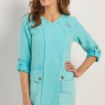 Soft Surroundings  EUC Women's Urban Escape Topper Jacket Turquoise Blue S Photo 0