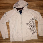 Hard Rock Cafe  Women's Cream Colored Decorated Zip Hoodie XLarge XL Photo 0
