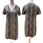 MNG Casual Brown & Off White Snakeskin Button Front V Photo 1