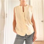 Liz Claiborne Vintage  Cream Button Down Vest Top Photo 2