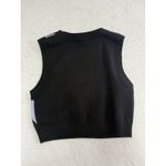 Divided Argyle Black Knit Sweater Vest Sz M Crop Top Y2K Preppy Academia Office Size M Photo 1