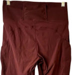 Athleta  Women's Trekkie Hybrid Crop Leggings Burgundy Red Size 8 Tall Tapered Photo 9