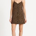 Rebecca Minkoff  Leopard Print Slip Dress Size 4 Spaghetti Strap Satin Mini NWOT Photo 0