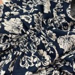 ZARA  Jacquard Long Sleeve Floral Dress Navy White M Photo 4