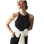 Anthropologie NWT  Maeve Black and White Bow-Front Dress Size M Photo 2