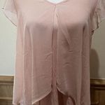 A Byer A. Byer V-Neck Shear Blouse with Lining~ Size Medium ~ Pink Photo 0