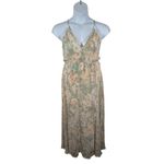 Aakaa Floral Cross-Back Maxi Dress Size M • Thin Straps • Pale Colors NWT Photo 2