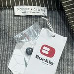 Paper Crane NEW  Striped High Low Blouse Jersey Knit Button up Comfy Fall S Photo 9