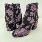 Sam Edelman  Floral Jacquard Ankle Boot size 7 Black Pink Cherry Blossom Photo 0