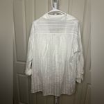 White Textured Shirt and Shorts‎ Set, Button Down Top & Elastic Waist Size XS Photo 4