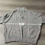 SheIn  Gray Cable Knit Long‎ Sleeve Quarter Zip Pullover Sweater Size S Photo 6