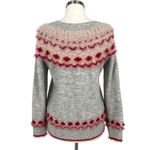 FATE Fair Isle Sweater Crewneck Gray Red Pink Size Medium Photo 7