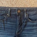 American Eagle Dark Blue Denim Jean Shorts, Super Stretch, Hi-Rise Shortie Photo 5