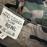 Nili Lotan Jenna Camo Pants Womens Size 8 Brown Multi Cotton Stretch Fray Cuff * Photo 8