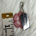 Coach  Silver Tea Rose Flower Floral Bag Charm Hang Tag Photo 2