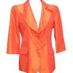 Orange Iridescent Jacket Blazer Orange Size 8 Photo 0