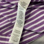 Chico's 2 Light Sweater Womens L Purple Striped Crew Neck Long Sleeves Stretch Photo 8
