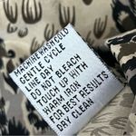 VINTAGE Elizabeth Terrell Women Blouse M Brown Silk Animal Print Jungle Safari Size M Photo 6