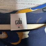 CAbi  Navy Floral Blouse Sheer Long Sleeve Lined Top Med Photo 2