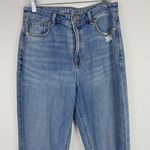 American Eagle Comfort Stretch Waistband Mom Jean Distressed Size 8 LONG 8L EUC Photo 1